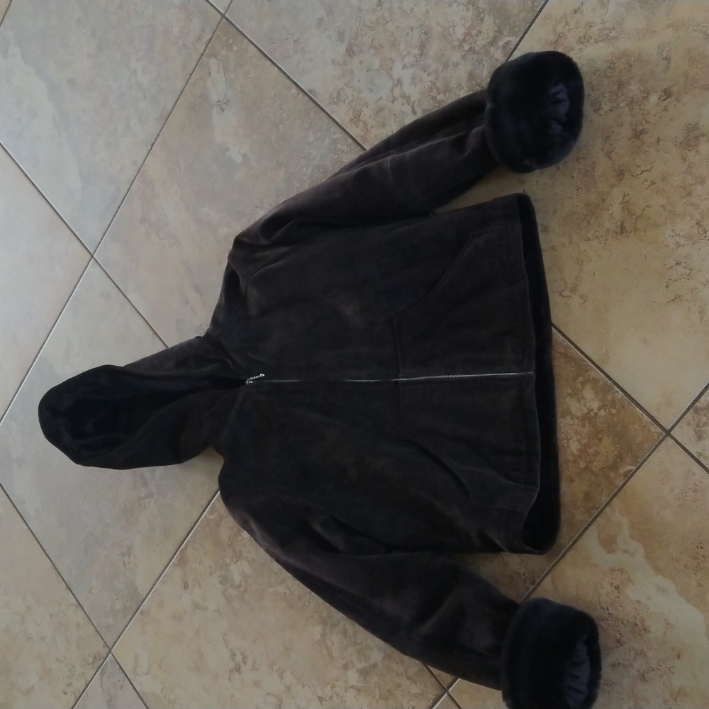 Maxima, Large, Heavy leather and suede jacket